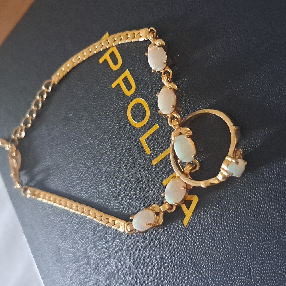 10k Gold Filled Opal Bracelet and Ring